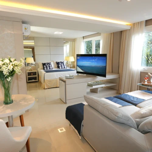 Acomodações 4 Visão panorâmica da suíte master do Hotel Nadai em Foz do Iguaçu.